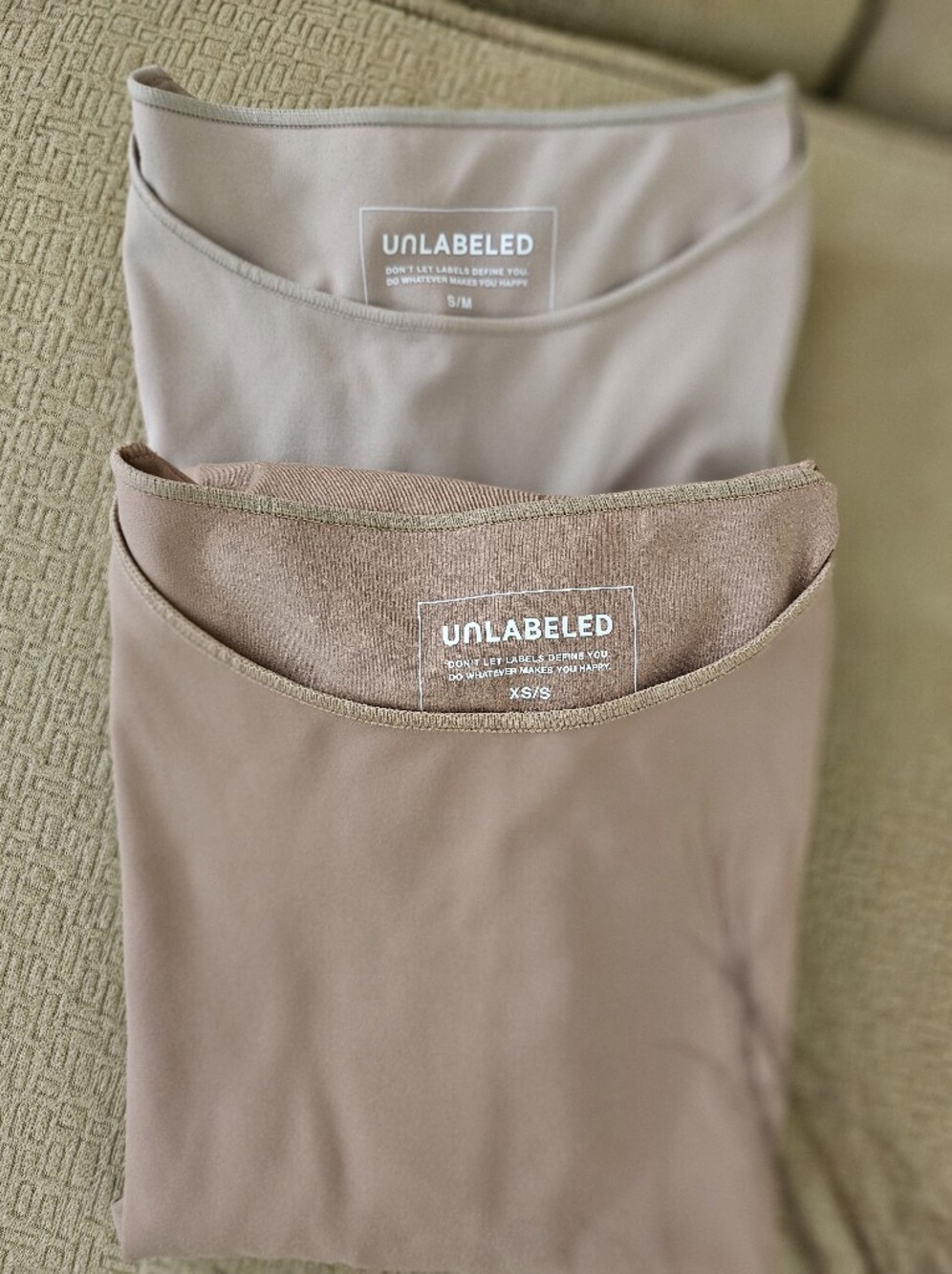2 × Unlabeled  Long Sleeve Scoop Neck Jumpsuit - Nude And Clay SET of Two